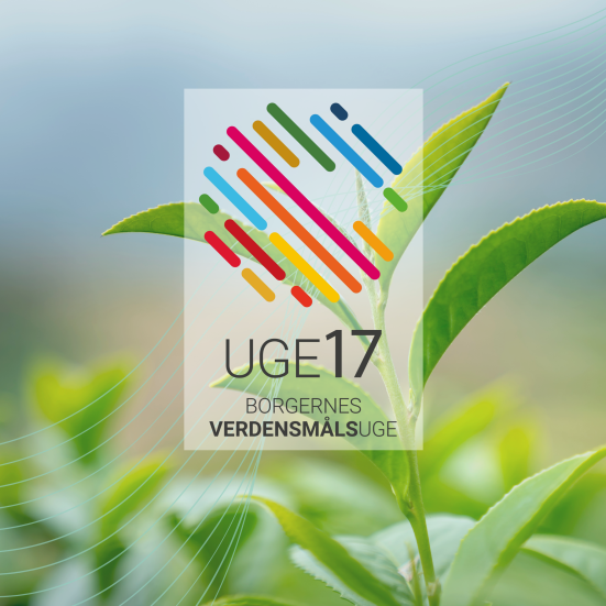 Foto af spirende plante, og uge 17-logo