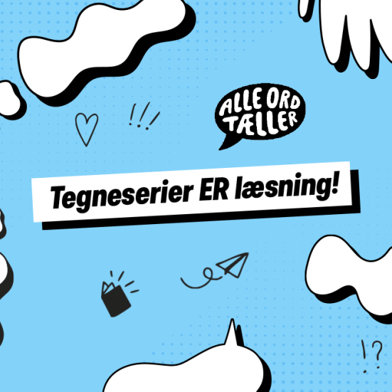 Grafik fra læsekampagne: Tegneserier ER læsning!