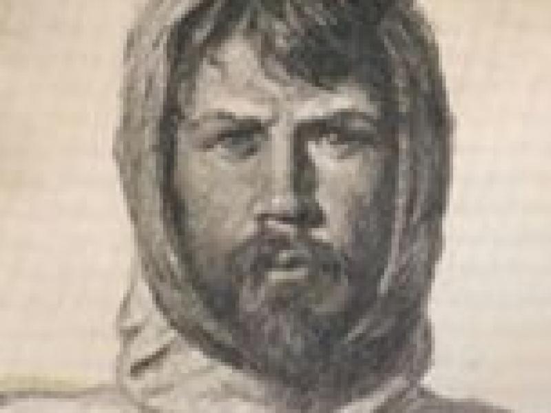 Tegnet portræt af Mylius Erichsen.