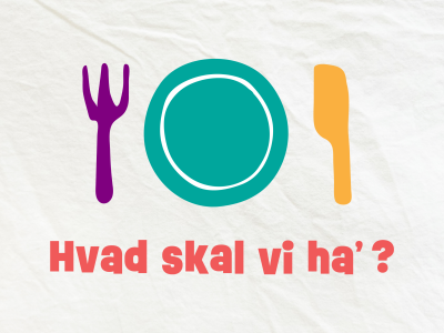 Grafisk fremstilling af tallerken med bestik. 