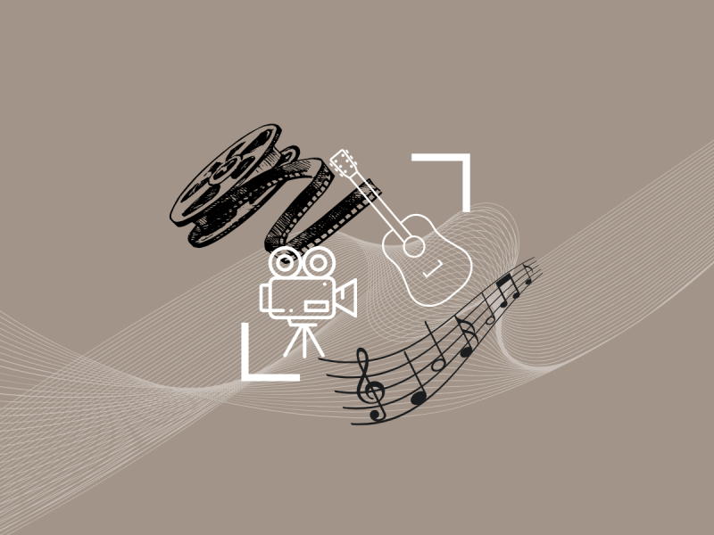 Grafik der illustrerer film og musik