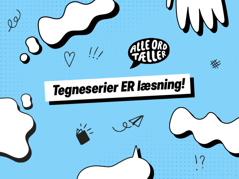 Grafik fra læsekampagne: Tegneserier ER læsning!
