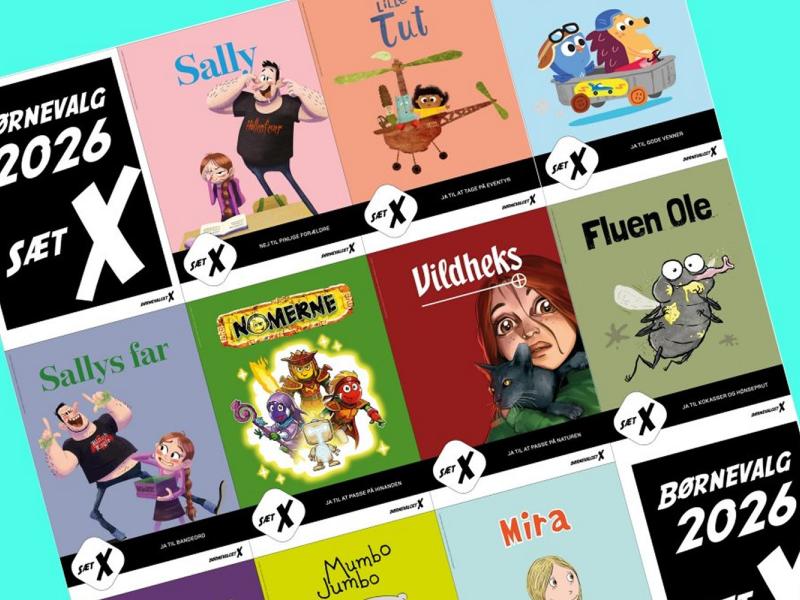 Collage af kandidaterne til årets børnevalg. 